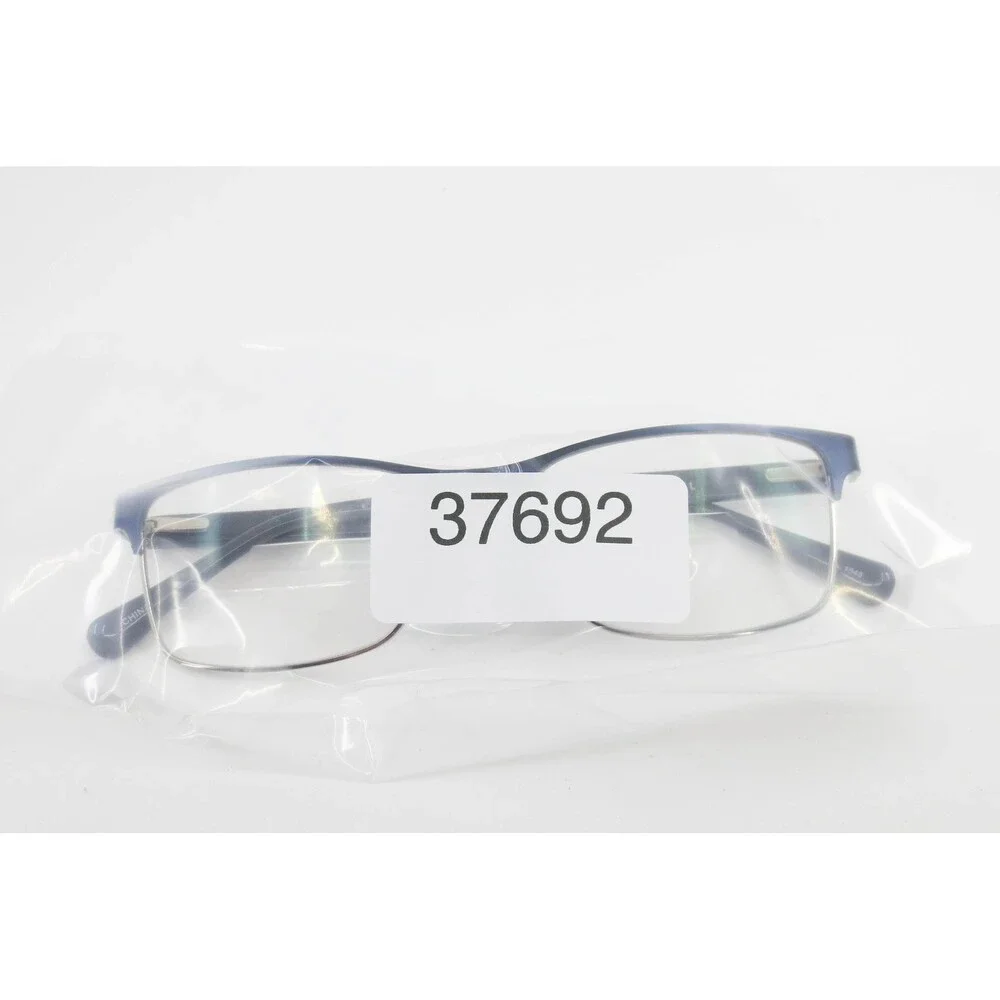 Randy Jackson RM 202128 Navy Silver Rectangular Semi Rimless Eyeglasses